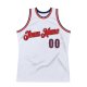 Custom White Navy-Red Authentic Throwback Basketball Jersey