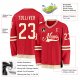 Custom Red Cream Hockey Jersey