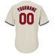 Custom Cream Red-Navy Authentic Throwback Rib-Knit Baseball Jersey Shirt