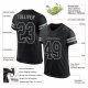 Custom Black Black-Gray Mesh Authentic Football Jersey