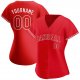 Custom Red Red-White Authentic Baseball Jersey