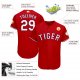 Custom Red White-Royal Baseball Jersey