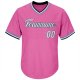 Custom Pink White-Light Blue Authentic Throwback Rib-Knit Baseball Jersey Shirt