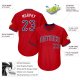 Custom Red Navy-White Authentic Throwback Rib-Knit Baseball Jersey Shirt