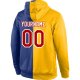 Custom Stitched Gold Red-Royal Split Fashion Sports Pullover Sweatshirt Hoodie