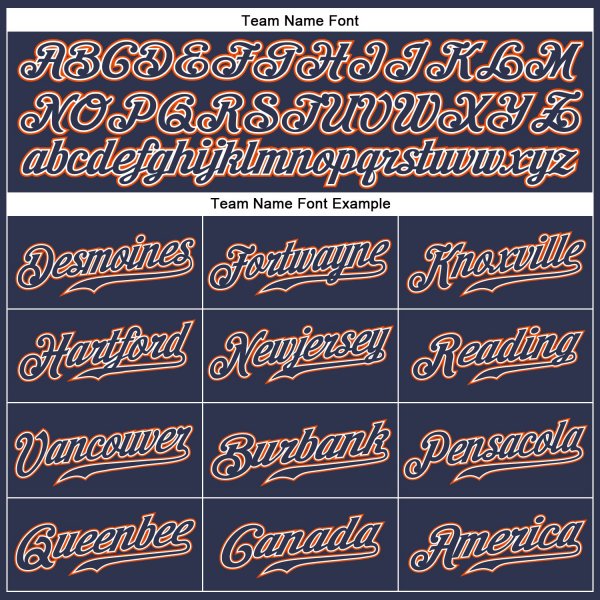 Custom Navy Orange-White Authentic Baseball Jersey