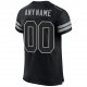 Custom Black Black-Gray Mesh Authentic Football Jersey