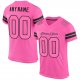 Custom Pink Pink-Black Mesh Authentic Football Jersey