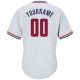 Custom White Red-Navy Authentic Throwback Rib-Knit Baseball Jersey Shirt