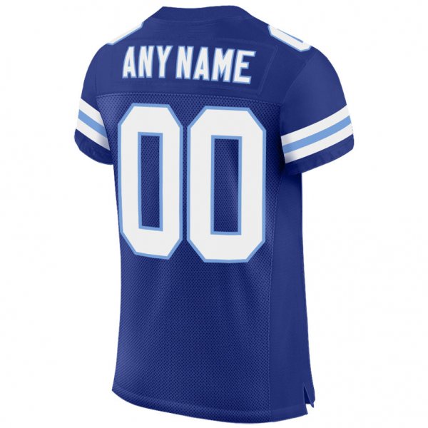 Custom Royal White-Light Blue Mesh Authentic Football Jersey