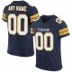 Custom Navy White-Gold Mesh Authentic Football Jersey