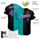 Custom Black Purple-Aqua Authentic Split Fashion Baseball Jersey