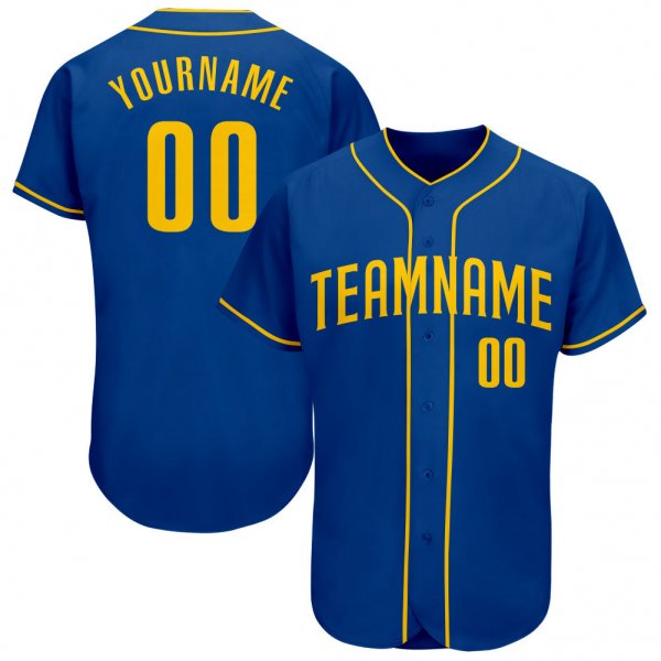 Custom Royal Gold Authentic Baseball Jersey