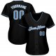 Custom Black Light Blue-White Authentic Baseball Jersey