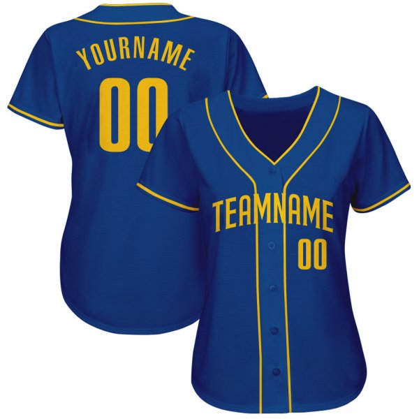 Custom Royal Gold Authentic Baseball Jersey