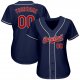 Custom Navy Red-White Authentic Baseball Jersey