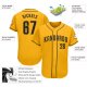 Custom Gold Black Authentic Baseball Jersey