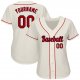 Custom Cream Red-Navy Authentic Baseball Jersey