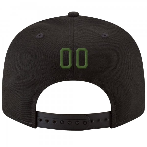 Custom Black Green-Gold Stitched Adjustable Snapback Hat