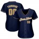 Custom Navy Old Gold-White Authentic Baseball Jersey