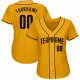 Custom Gold Black Authentic Baseball Jersey