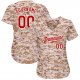 Custom Camo Red-White Authentic Baseball Jersey