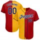 Custom Red Navy-Gold Authentic Split Fashion Baseball Jersey