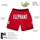 Custom Red White-Gray Authentic Throwback Basketball Shorts