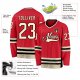 Custom Red Cream-Black Hockey Jersey