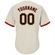 Custom Cream Black-Orange Authentic Throwback Rib-Knit Baseball Jersey Shirt