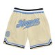 Custom Cream Light Blue-Black Authentic Throwback Basketball Shorts