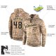 Custom Stitched Camo Black-Cream Sports Pullover Sweatshirt Hoodie