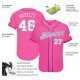 Custom Pink White-Purple Authentic Baseball Jersey